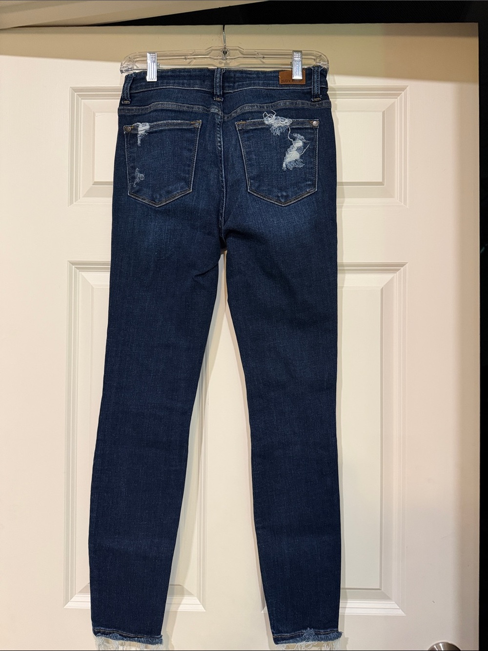 Judy Blue Dark Blue Distressed Skinny Jeans - Picture 4 of 5